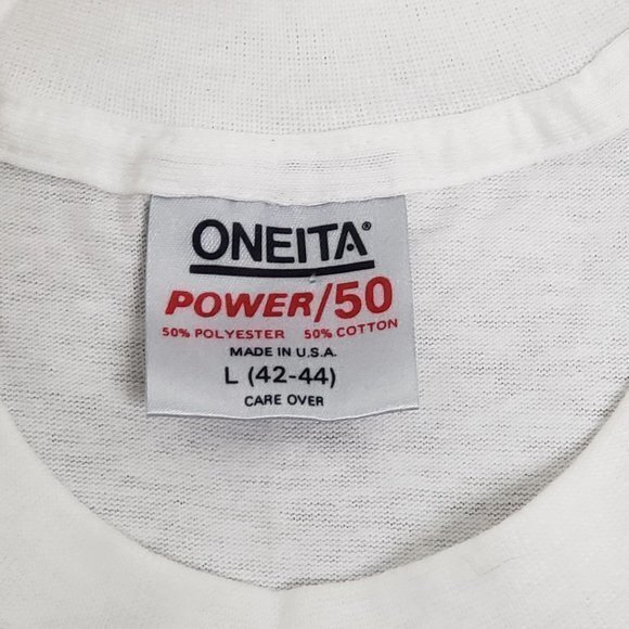 VTG Oneita‎ Size L White George Bush Persian Gulf 1991 Single Stitch Shirt USA - Picture 4 of 5